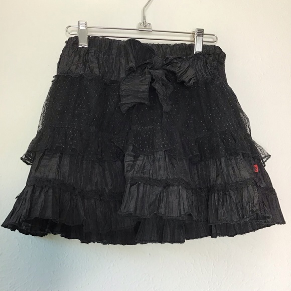 Royal Bones Dresses & Skirts - Royal Bones Black Layered Ruffled Skirt Med